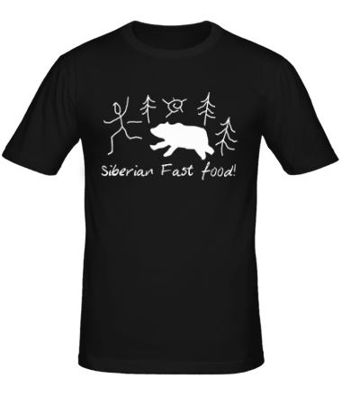 T-Shirt "Siberian fastfood" Schwarz